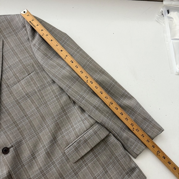 Brooks Brothers Regent Fit Light Beige Plaid 2 Button Blazer Suit Jacket Men 46R - Picture 7 of 13